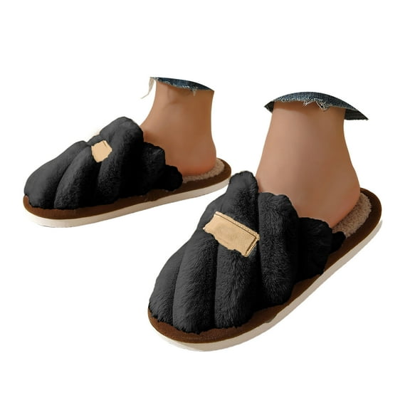 Dakaela Womens Soft Plush Slippers Non Slip Fuzzy Cotton House Shoes Indoor Outdoor Slip on Slides