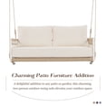 thumbnail image 3 of Harper & Bright Designs Woven Rope Chair Porch Swing with Cushion, Beige, 3 of 12
