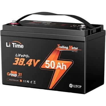 LiTime 36V 50Ah Low-Temp Protection LiFePO4 Battery 50A BMS Deep Cycle Group31 Lithium Iron Phosphate Battery Perfect for Trolling Motors, Marine, Boat, Home Energy