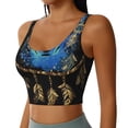 thumbnail image 2 of Balery Wolf Head And Dreamcatcher Sujetadores deportivos con espalda cruzada para mujer, acolchados, sin costuras, de alto impacto, ideales para yoga, gimnasio, entrenamiento y fitness.-Small, 2 of 8