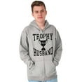 thumbnail image 3 of Trophy Husband No. 1 Hubby Award Men's Big & Tall Graphic Zip Up Hoodie Brisco Brands 4X, 3 of 5