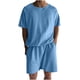 thumbnail image 1 of Conjunto de Pantalones Cortos Deportivos para Hombres, Cuello Redondo de Manga Corta de Moda para el Desgaste Casual Y de Playa, Traje de Poliéster Suave, 1 of 9