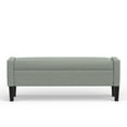 thumbnail image 6 of 52" Upholstered Storage Bench With Truncated Arms in Stone (Light Gray), 6 of 7