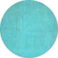 thumbnail image 1 of Ahgly Company Indoor Round Oriental Light Blue Modern Area Rugs, 6' Round, 1 of 4