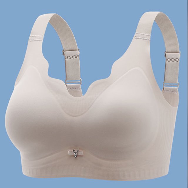 LOVZFMLL Bras for Women Woman Seamless Thin Without Rims Soft Support Gathered Breathable Underwear Daily Bra. Gray M