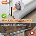 thumbnail image 4 of Holikme Door Draft Stopper Sweep Weather Stripping Noise Blocker Window Breeze Adjustable Closers, Grey, 4 of 4