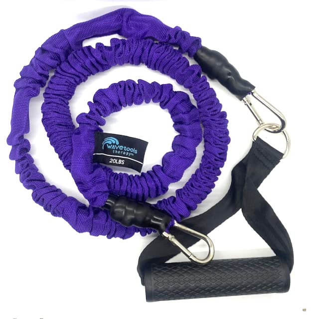 Wavetools Therapy Set of 4 Nylon Covered Professional Quality Resistance Bands. Paired Bands in 2 Strengths for Optimal Strengthening, Recovery, and Rehabilitation