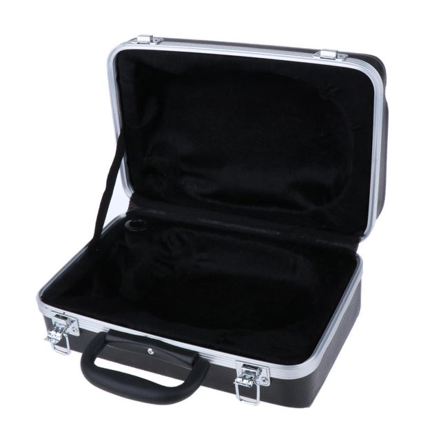 Guardurnaity Black Plastic Pocket Trumpet Carrying Case Suitcase with Lightweight Handle Mochilas