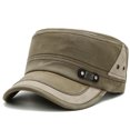thumbnail image 1 of Sombrero plano informal de estilo militar para jóvenes, para primavera y otoño, para el sol, para actividades al aire libre, con ala corta, para hombre, 1 of 6