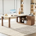 thumbnail image 5 of Tribesigns 71-Inch Executive Desk, L-Shaped Desk with Cabinet, Large Office Desk with Storage Shelves, Writing Table Desk Business Furniture Set for Home Office, 5 of 9
