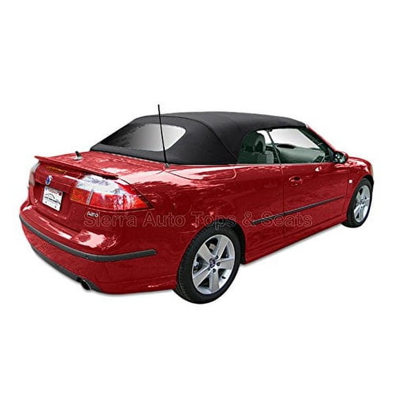 Sierra Auto Tops Convertible Top Replacement for SAAB 900S/900SE Cabriolet 1996-1998, German Classic Canvas, Black
