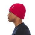 thumbnail image 3 of Unisex - Merino Wool - Lightweight Ridge Cuff Beanie - One Size - True Red, 3 of 5