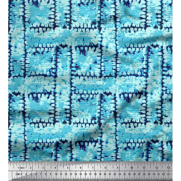 Soimoi Cotton Duck Fabric Basketweave Tie-Dye Fabric Prints by Yard 42 Inch Wide