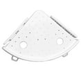 thumbnail image 2 of ruzhgo Triangular Commodity Shelf White Hollowed Plastic Punch Free with Suction Cup Hanging Storage Rack Bracket for Kitchen Bathroom Wall Corner, 2 of 9