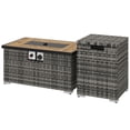 thumbnail image 1 of 32" Outdoor Propane Fire Pit Table with Rattan Frame & Tank Storage | Patio Gas Fire Table, Multi-Color, 40,000 BTU, Waterproof Cover for Living Room & Garden, 1 of 7