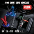 thumbnail image 2 of Jump Starter with Air Compressor, GOOLOO A1 2000A Portable Car Battery Jump Box(7.0L Gas/5.5L Diesel) with 150PSI Cordless Auto-Shutoff Tire Inflator, 12V Auto Lithium Battery Booster with Air Pump, 2 of 8