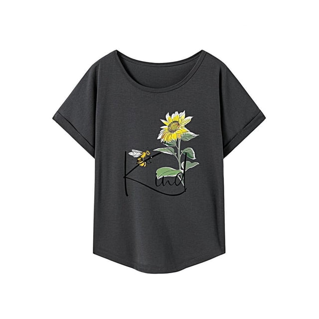 Camiseta de verano para mujer, camiseta suave con cuello redondo para mochilero en la calle S