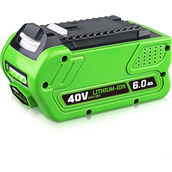 29462 40V 6.0Ah Li-ion Battery Replacement for GreenWorks 40 Volt Battery 29462 29252 25312 25322 20202 20642 21242 27062 Replace for GreenWorks 40 Volt G-MAX Power Tools