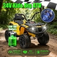 thumbnail image 2 of Okybaby 24V Kids Ride on Electric ATV with Realistic Off-Road Design, 2WD, Dual Motors, Electric Kids Ride on Toy Cars with MP3, LED Lights for Kids Aged 3+,Yellow, 2 of 7