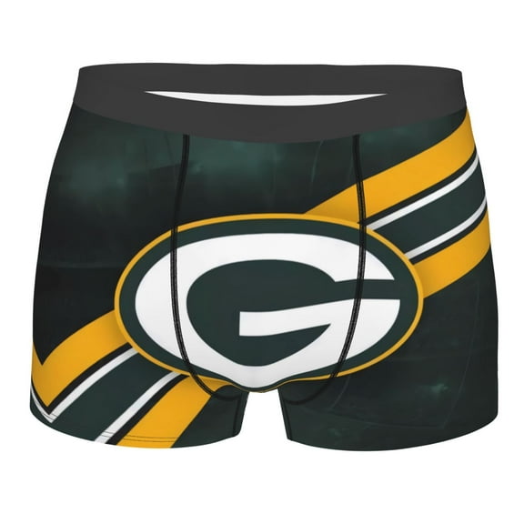Green_Bay Team Men's Boxer Briefs American Football Customized Briefs Adult Boxer Briefs Breathable and Sweat-Wicking Underpants Soft Stretch Fabric and Elastic Waistband Fan Gifts
