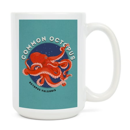 

15 fl oz Ceramic Mug Common Octopus Fact About Contour Dishwasher & Microwave Safe