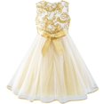 thumbnail image 3 of Flower Girls Dress Champagne Crown Gloves Bow Tie Wedding Party 6 Years, 3 of 6