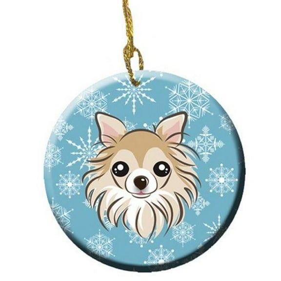 Snowflake Chihuahua Ceramic Ornament