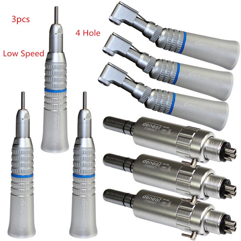 Dental Low-Speed Handpiece With Contra Angle & Straight Nosecone – E-Type 4-Hole Air Motor For Lab & Clinical Use 6 thumbnail image