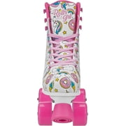 Roller Derby Women's Adjustable Roller Skates, White and Pink