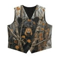 thumbnail image 4 of Garronmavis Bear Boys Outerwear Vests Comfortable Camo Forest Formal Waistcoat Vest with Pockets Fashion 3-button Single Breasted Closure & 2 Slit Pockets Stylish Fall Winter Coats, 4 of 7