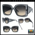 thumbnail image 2 of Womens Bold Thick Plastic Butterfly Squared Rectangle Oversize Diva Sunglasses Slate Black - Beige, 2 of 8