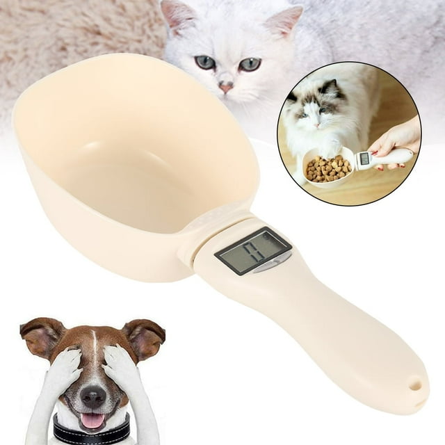 MesaSe 800g/1g Pet Food Scale Cup For Dog Cat Feeding Bowl Kitchen Scale Spoon Measuring Scoop Cup Portable With Led Display