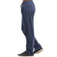 thumbnail image 2 of Men's Light Weight Fleece Open Bottom Sweatpants with Pockets, Navy-Marl S, 1 Pack, 2 of 4