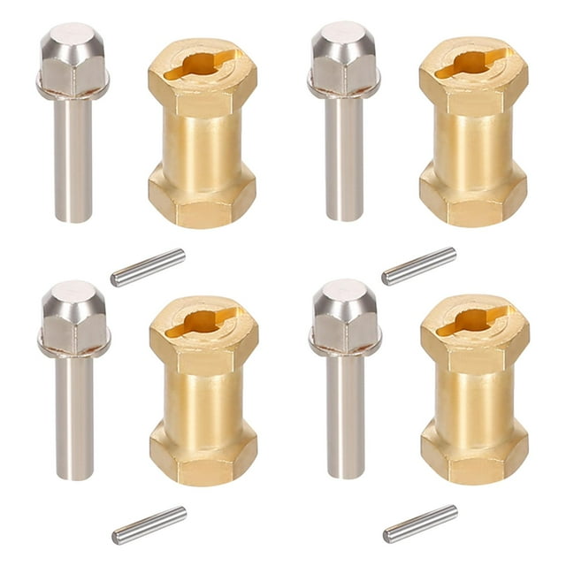 Adaptador de cubo hexagonal de rueda de latón de 4 piezas, piezas de actualización para coche de orugas Axial SCX10 20mm