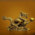 thumbnail image 4 of Brass Chinese Feng Shui Dragon Statue Sculpture Home Office Tabletop Ornaments for Wealth and Success Good Lucky Gifts, 4 of 8