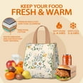 thumbnail image 5 of Pioneer Flower Floral Print Pattern Insulated Lunch Bag for Women & Adults,Large Portable Soft Cooler Lunch Bag,Thermal Food Storage Tote with Pearl Cotton,8.66L,8.75x5.75x9.5 Inch, 5 of 6