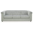 thumbnail image 2 of Signature Design by Ashley Josanna Modern Velvet & Wood Sofa in Light Gray, 2 of 11