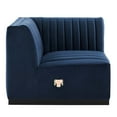 thumbnail image 2 of Modway Conjure Modern Channel Tufted Velvet Right Corner Chair in Midnight Blue, 2 of 4