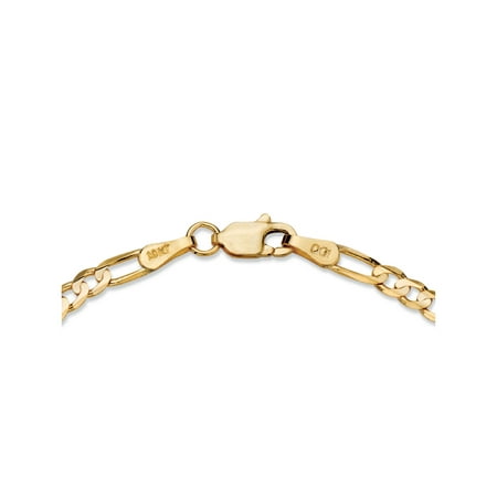 Polished Figaro-Link Chain Necklace in Solid 10k Yellow Gold 18" (3mm)