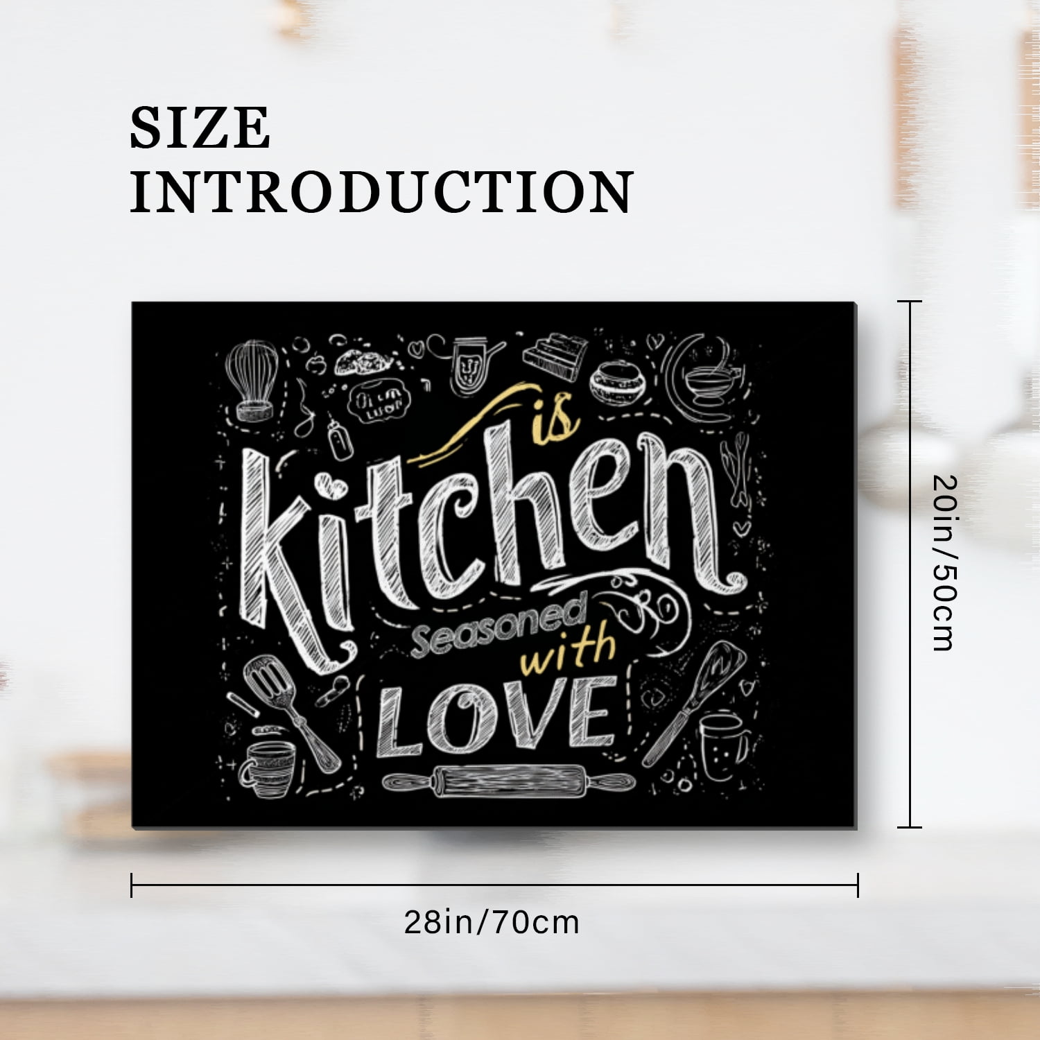 Square Stove Cover for Electric Cooktop, Kitchen with Love White and Black Print Foldable Glass Top Stove Cover, Non-slip Waterproof Dustproof Oilproof Mat for Kitchen RV (28×20 Inch)