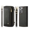 thumbnail image 1 of Wallet Case For Samsung Galaxy Note 20 Ultra, Drop Protection Magnetic Zip Pocket 13 Card Slots+2 Cash Pockets Retro Leather Crossbody Phone Case For Samsung Galaxy Note 20 Ultra,Black, 1 of 12