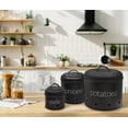 thumbnail image 5 of AuldHome Potatoes, Onions and Garlic Canister Set (Black); Contemporary Vegetable Storage Containers, 5 of 10