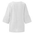thumbnail image 5 of Maoxin Womens Blouses Women's Fashion Summer Neck Three Quarter Sleeve Solid Tops for Women Trendy White M, 5 of 5