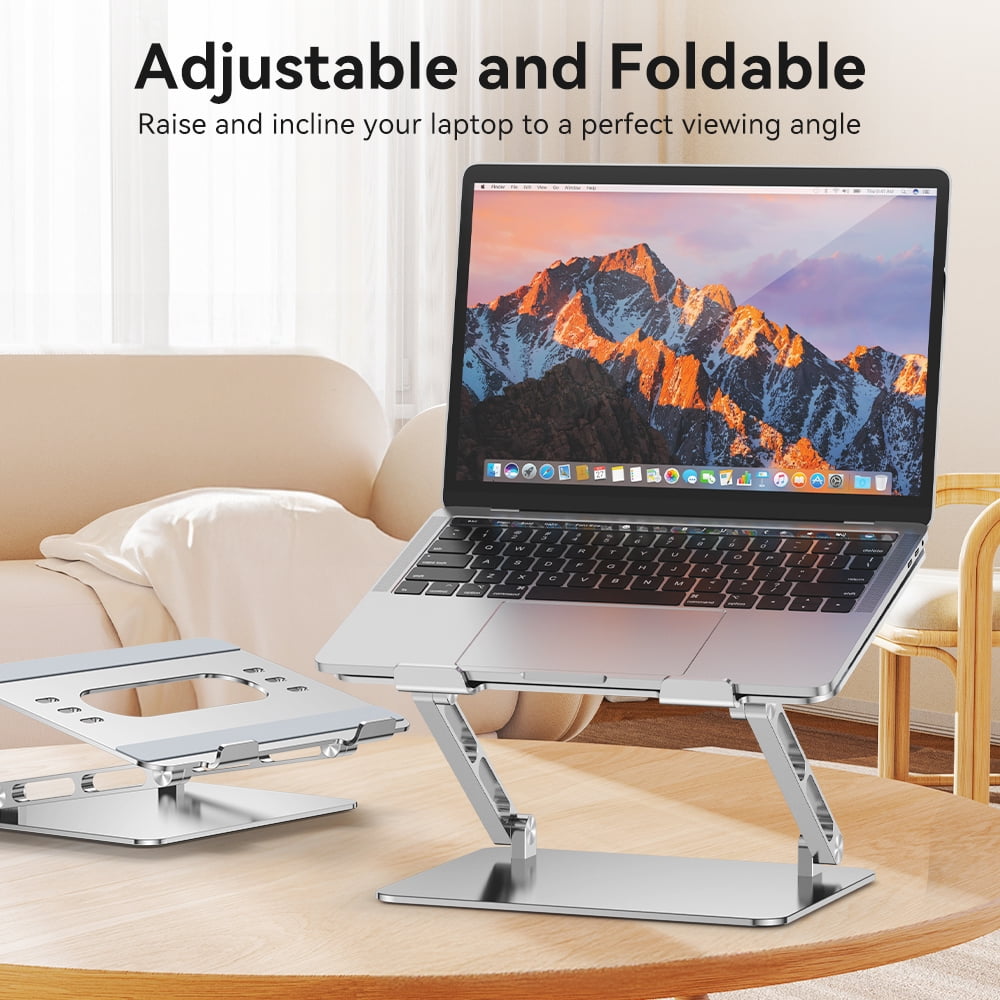 RAOYI Laptop Stand for Desk, Portable and Foldable Adjustable Riser for HP/Mac/Dell/Samsung/Lenovo, Fits All Laptops and Notebooks up to 16 inch, Black