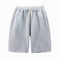 thumbnail image 6 of NOLDARES Toddler Boy Shorts Boys Cotton Shorts Soft Casual Elastic Waist with Pockets Drawstring Kids Summer Clothes(Grey,9-10 Years), 6 of 9