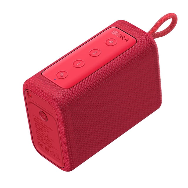 Bocina Bluetooth 7W Rojo con Sonido Estéreo TWS y USB C para Exteriores y Viajes