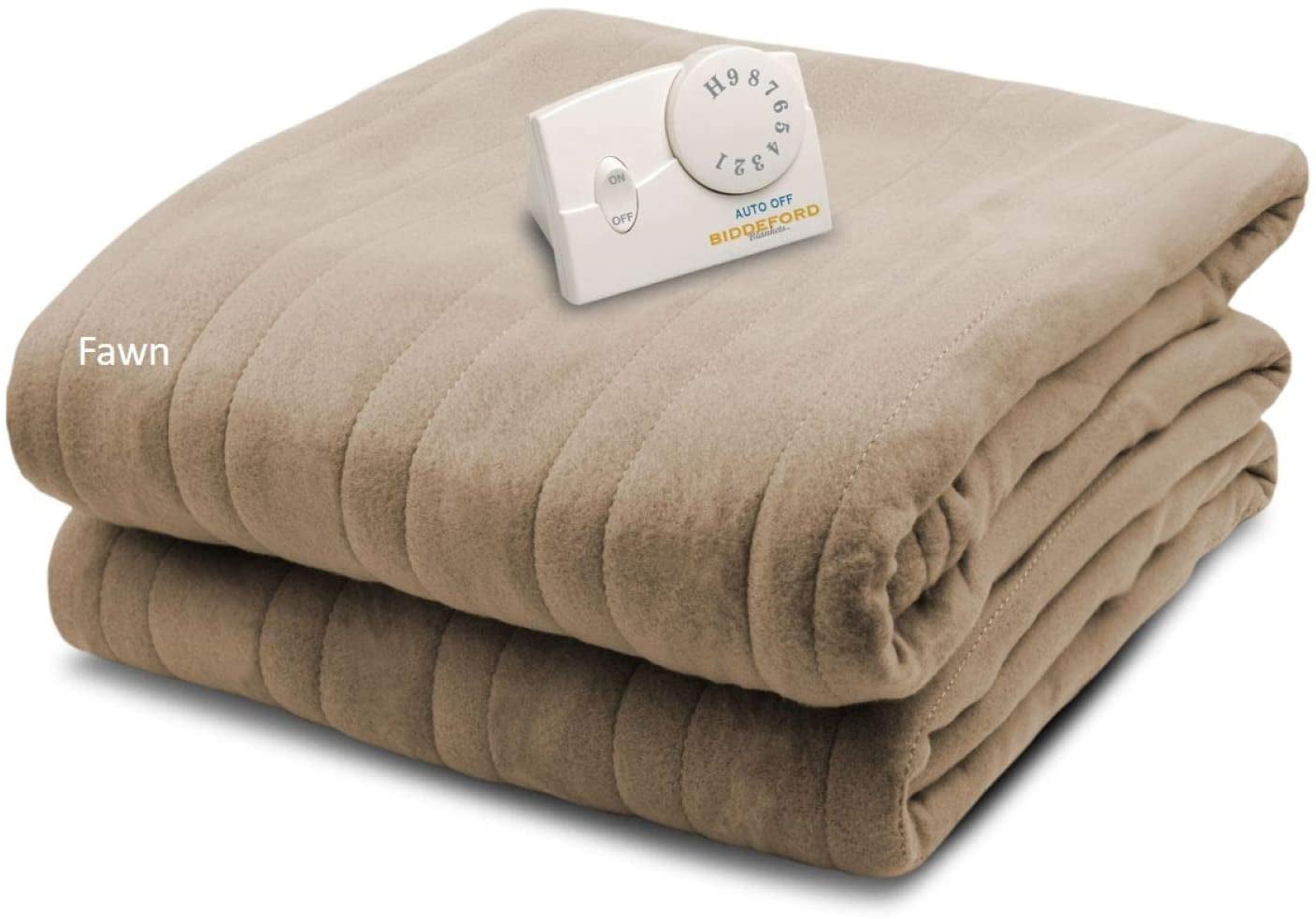 Biddeford Blankets, LLC Comfort Knit Heated Blanket, Twin, Fawn