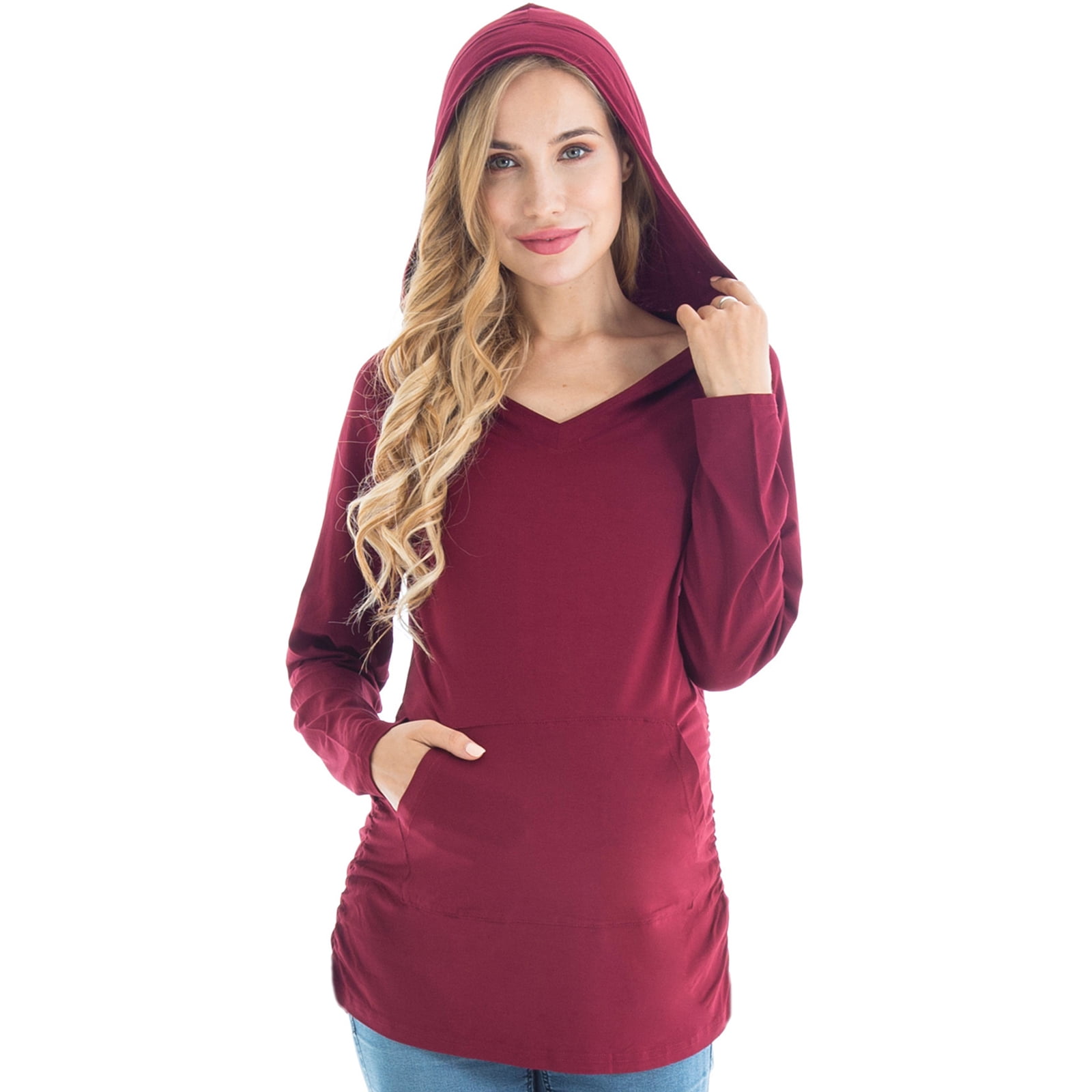 Bearsland Female Long Sleeve Maternity Hoodie Shirt Casual Top Pregnacy Sweatshirt