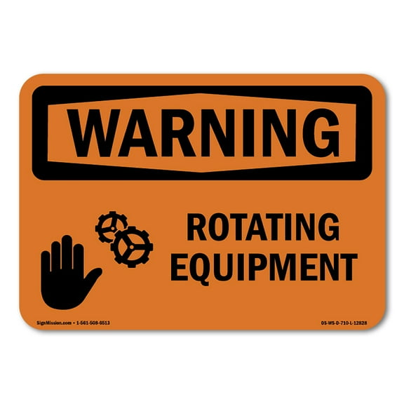 OSHA WARNING Sign - Rotating Equipment | Decal | Protect Your Business, Construction Site, Warehouse & Shop Area | Made in the USA