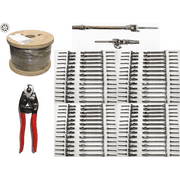 250 ft.1/8 Stainless Steel cable railing kit for up to 36 In.wood post